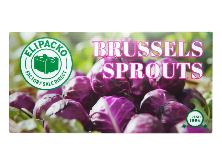 Ventilated cardboard sprout crate with high-definition branding