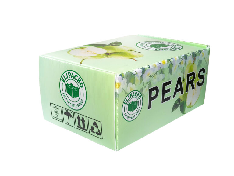 Ventilated cardboard pear tray with high-density stacking support