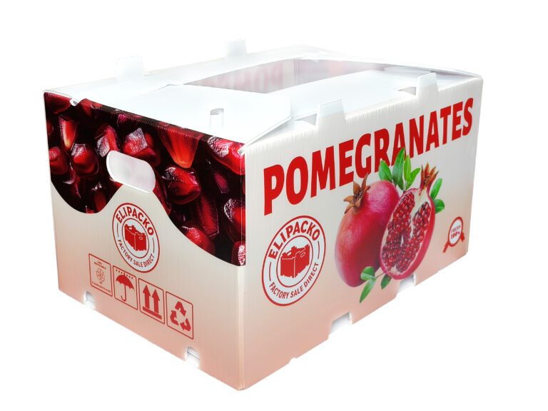 Ventilated cardboard pomegranate tray with high-definition color printing