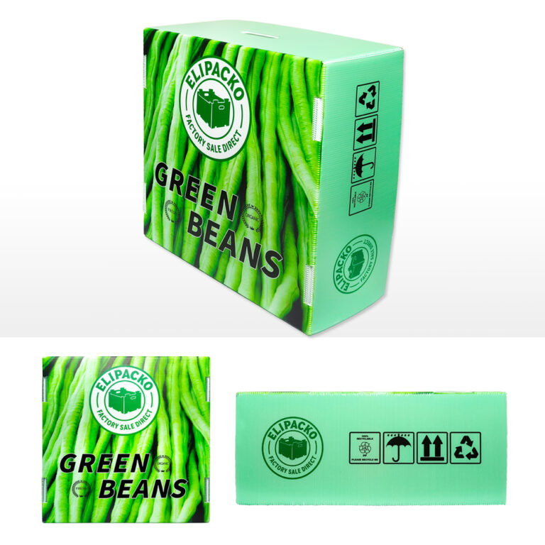 Ventilated corrugated green bean box for fresh produce shipping