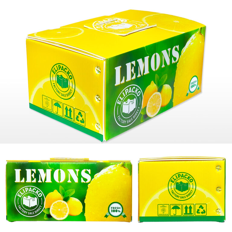 Heavy-duty corrugated lemon box for international citrus export