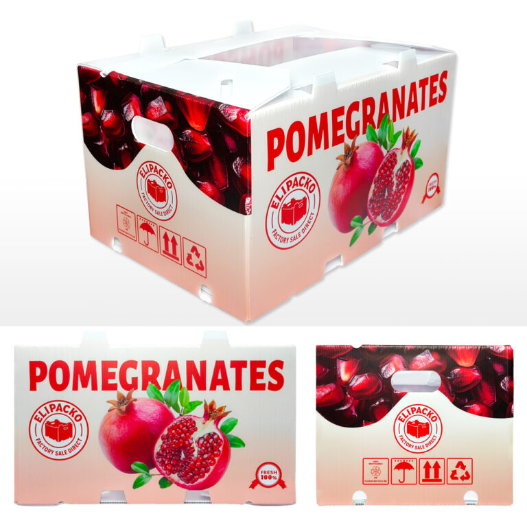 Reinforced corrugated pomegranate box with dividers for premium fruit protection