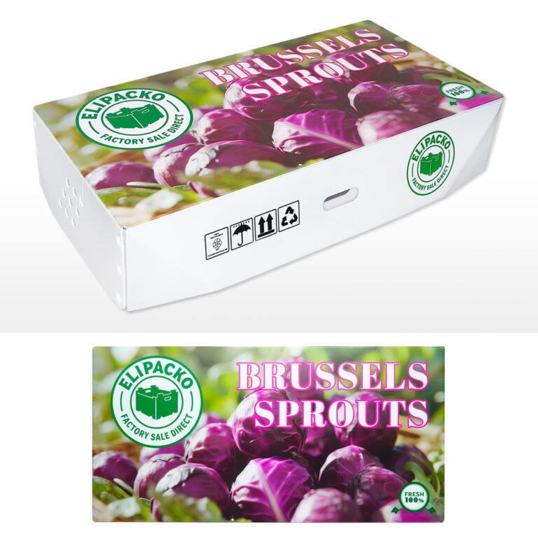 Custom printed corrugated Brussel sprout box for retail and wholesale