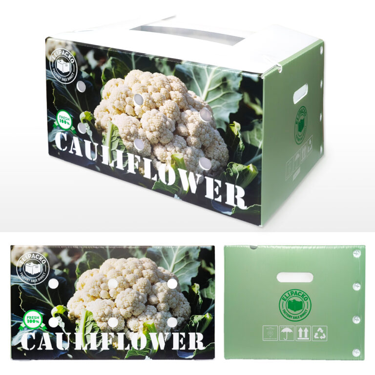 Large corrugated cauliflower box for bulk shipping and wholesale