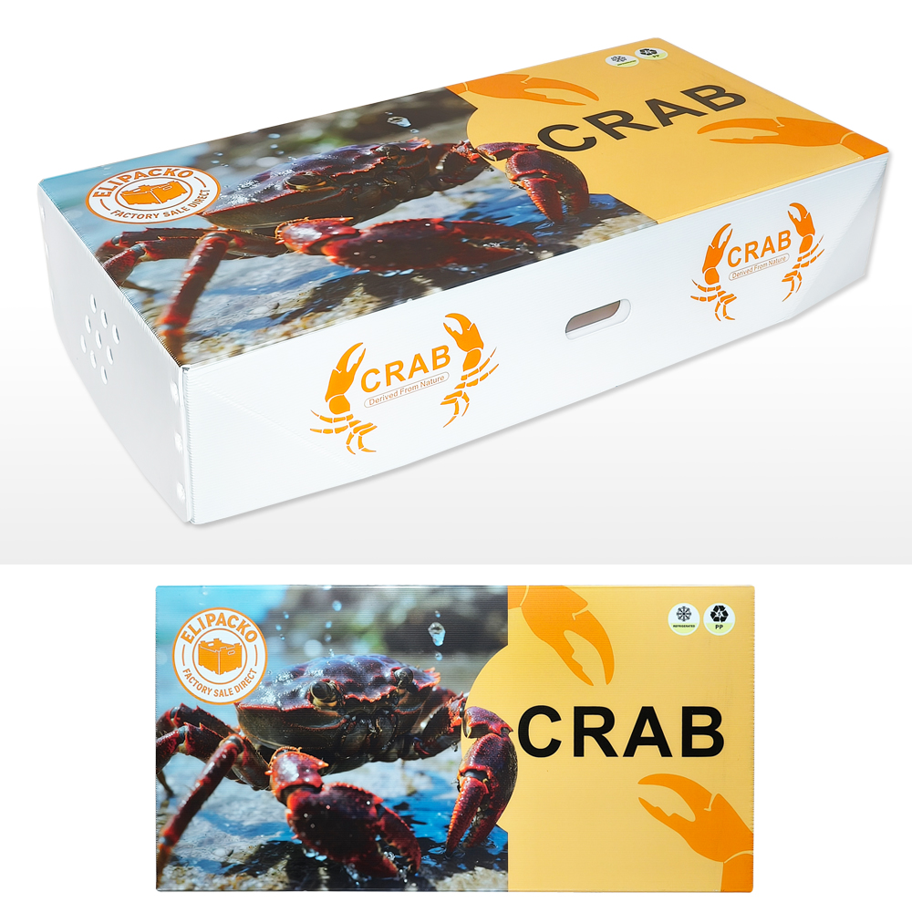 Crab Box Custom ventilated corrugated crab box for live seafood shipping